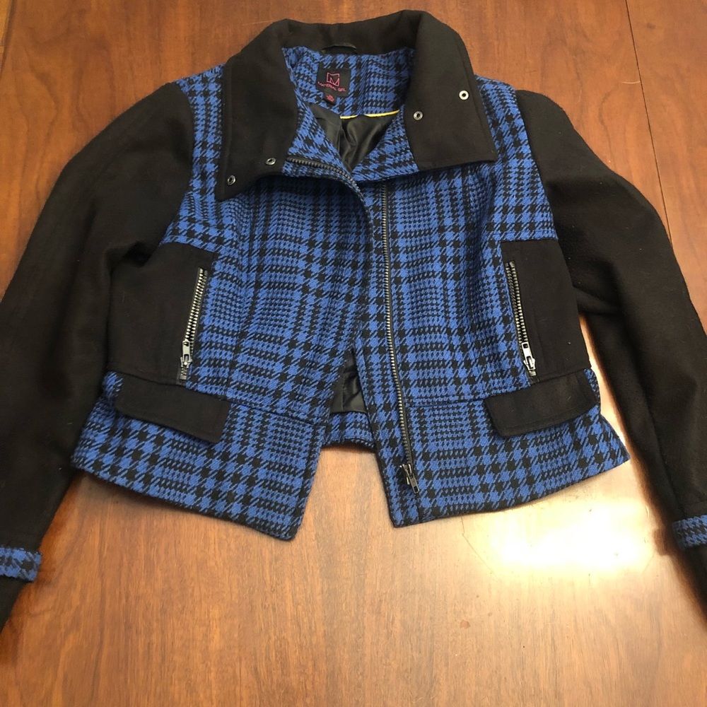 Blue and black warm coat